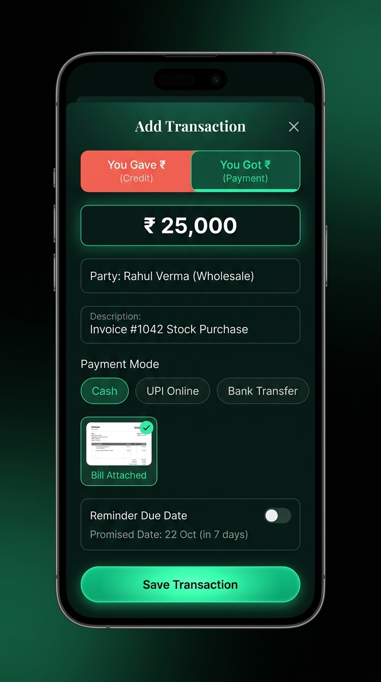 Quick Entry with Bills